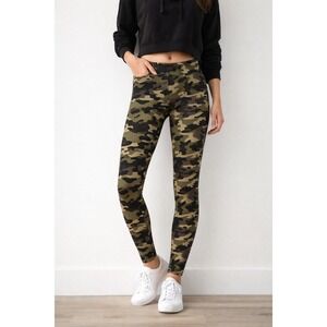Aeropostale Womens Camo Leggings Green Camouflage Stretch Pants Small Grunge Y2K